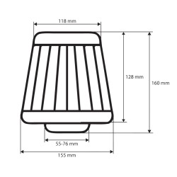 Amio - Φιλτροχοάνη Ελευθέρας AF-CARBON διαμέτρου 55-76mm 160x155x118mm με 3 Αντάπτορες για Βελτίωση Ροής Αέρα και Απόδοσης Κινητ