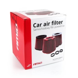 Amio - Φιλτροχοάνη Ελευθέρας AF-CARBON διαμέτρου 55-76mm 160x155x118mm με 3 Αντάπτορες για Βελτίωση Ροής Αέρα και Απόδοσης Κινητ
