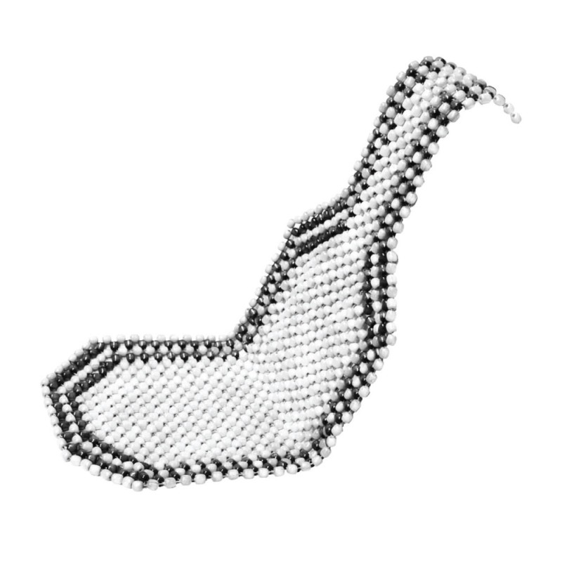 Amio - Πλατοκάθισμα με Ξύλινες Μπίλιες διάσταση 128 x 38cm υλικό Ξύλο χρώμα Λευκό/Μαύρο για Επιβατικά Αυτοκίνητα - 1 τεμ. (01124