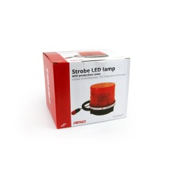 Amio Φάρος LED 24V 115x115mm Πορτοκαλί με Μαγνητική Βάση για Φορτηγά και Οχήματα Έργων - 1 τεμ. (01277/AM)