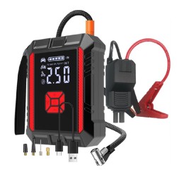 Φορητός Εκκινητής Αυτοκινήτου 12V & Τρόμπα X6 & Power Bank 14.800mAh με Φακό και USB