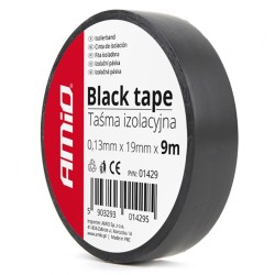 Amio – Μονωτική Ταινία Μαύρη PVC 19mm x 9m για Ηλεκτρικές Εγκαταστάσεις Αυτοκινήτου – 1 Τεμ. (01429/AM)