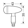 ΦΛΑΣ ΜΟΤΟ DROP 12V SMD LED (35x43mm) ΧΡΩΜΙΟ -2 ΤΕΜ.