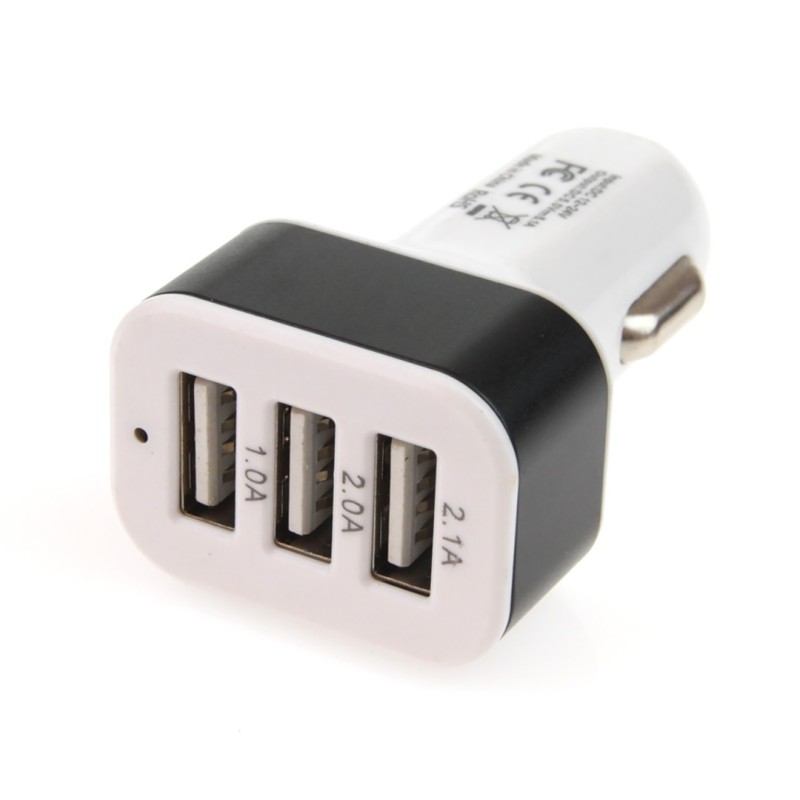 Amio - Φορτιστής Αυτοκινήτου USB Triple τάση λειτουργίας 12-24V απόδοσης 5.1A για Επιβατικά Αυτοκίνητα και Φορτηγά - 1 τεμ. (010