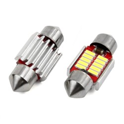 Amio - Λάμπες LED Πλαφονιέρας 31mm 12/24V 2W 5600K 10 LED CAN-BUS Festoon Λευκό Φως για Εσωτερικό Φωτισμό Καμπίνας και Πινακίδα 