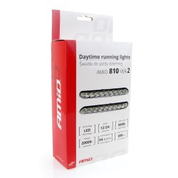 Amio - Φώτα Ημέρας DRL Τάση Λειτουργίας 12/24V Απόδοση 7W 20 LED 0.35W Ανά LED Διαστάσεις 190x20x40mm για Αυτοκίνητο – 2 τεμ. (0