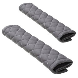 Μαξιλαράκια Ζώνης Ασφαλείας Swiss  26x6.3cm Γκρι Με Γκρι Ραφή Ζευγάρι 2 Τεμάχια