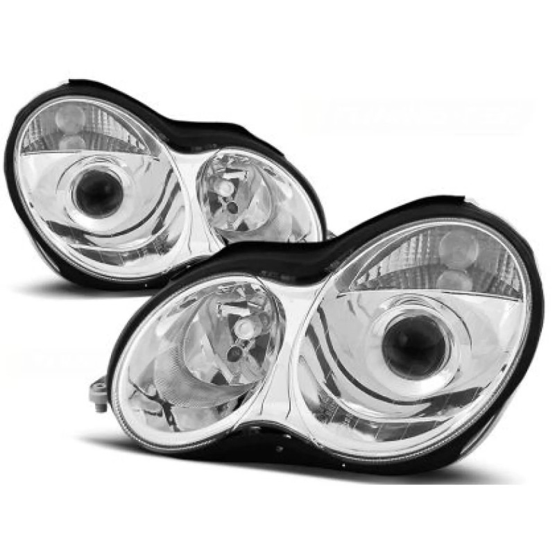 Φανάρια εμπρός led για Mercedes C-CLASS W203 (2000-2004) sedan , με λάμπες (Η7) - σετ 2τμχ.