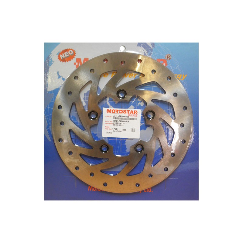 Δισκόπλακα MOTOSTAR 260X87.5X4.2/5X10.5(1093/1093X) AGILITY50/125/150/200 R16,PEOPLE S(I)50~250
