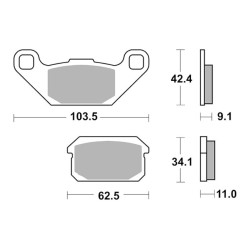Τακάκια SBS 848HF FA431 STD FR/RR ATV ADLY280/300/320 SPORT'07-13 RR,YAM/YFM250/500/700 FR