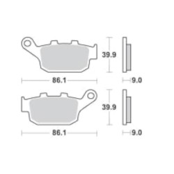 Τακάκια SBS 881HF FA496 Πίσω CB500F/X'13-18,CBR500R'13-18,NC750D INTEGRA'14-18,KLE650VERSYS'15-18