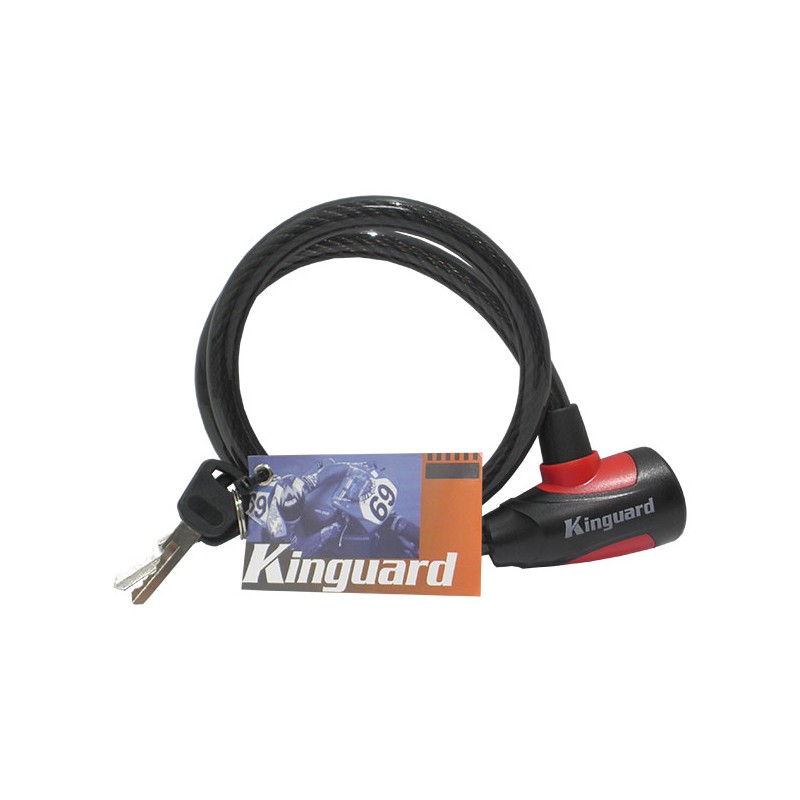 Κλειδαριά Λουκέτο 12X800MM/Συρματόσχοινο/5043 Κοκκιν. KINGUARD