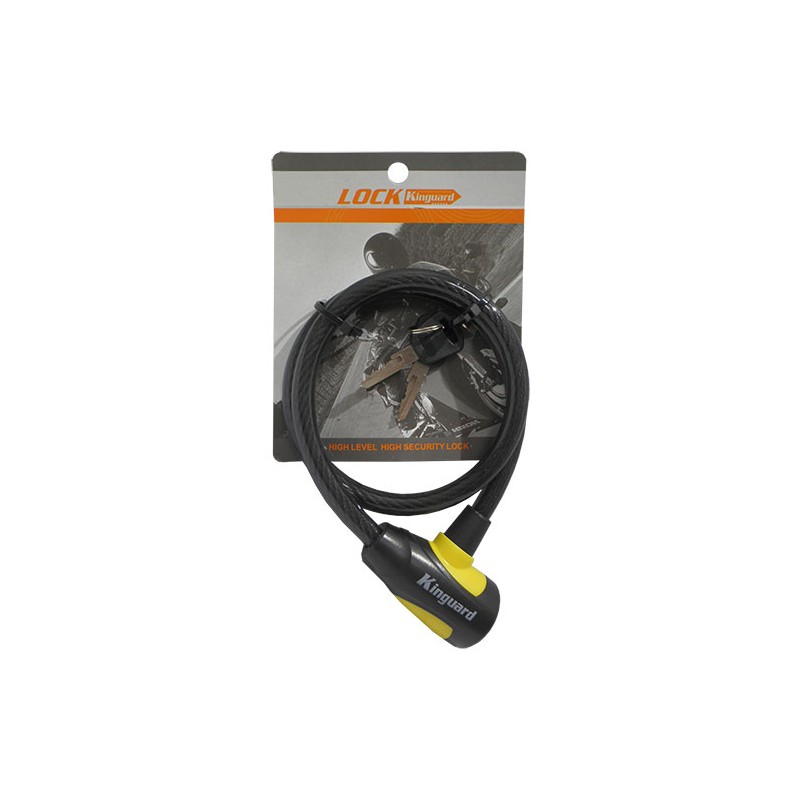 Κλειδαριά Λουκέτο 12X800MM/Συρματόσχοινο/5043 Κιτριν.KINGUARD