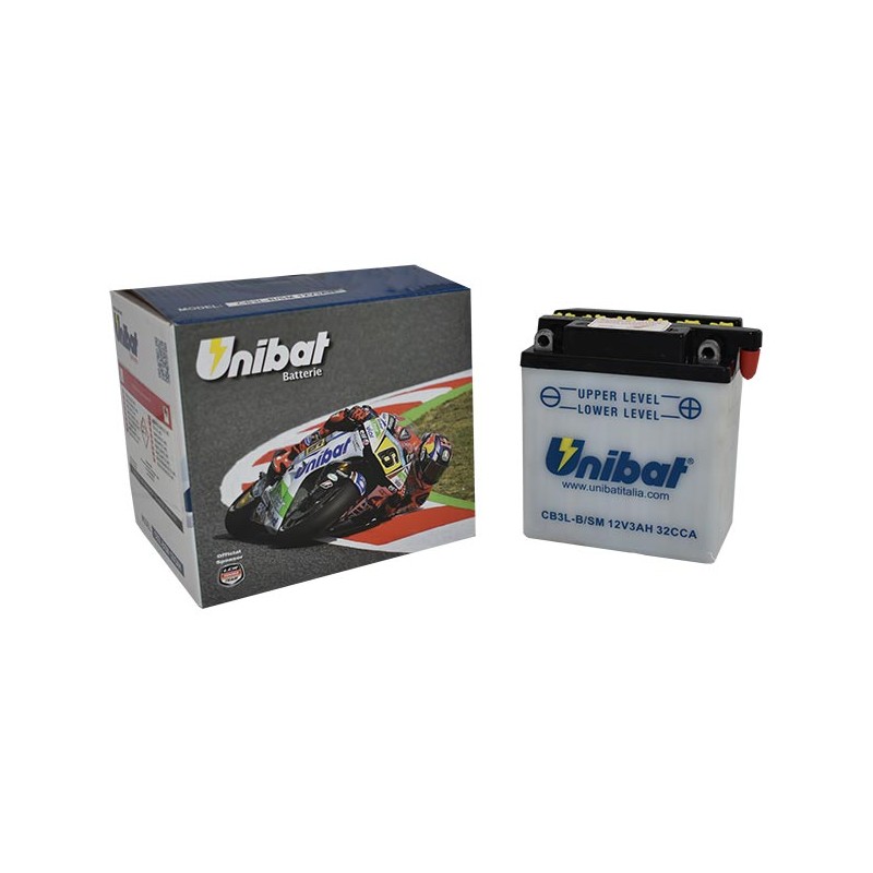 Μπαταρία UNIBAT CB3L-B-SM  (YB3L-B) -+ με Υγρά CCA32