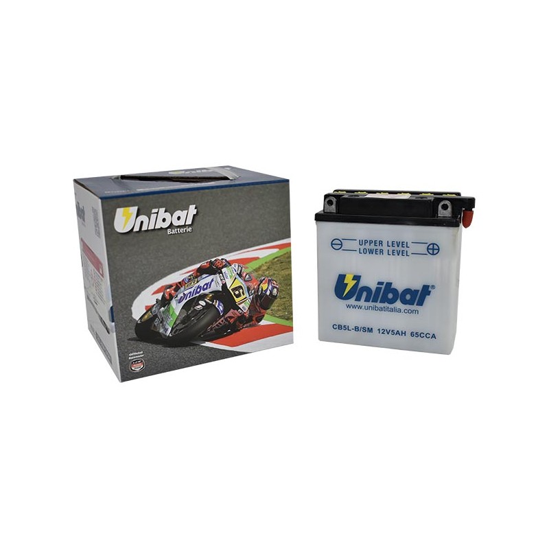 Μπαταρία UNIBAT CB5L-B-SM  (YB5L-B) -+ με Υγρά CCA65
