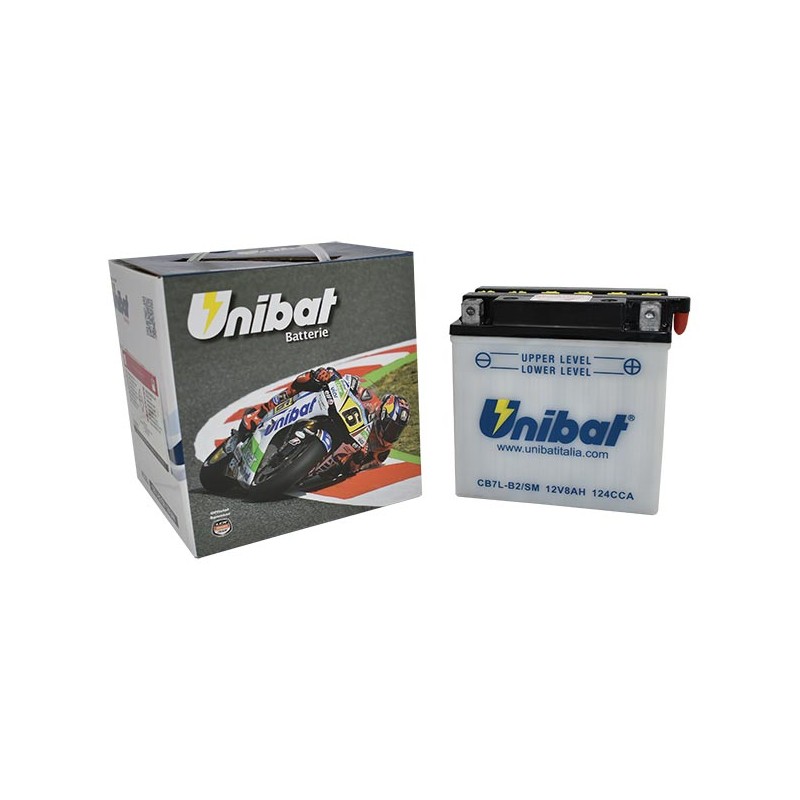 Μπαταρία UNIBAT CB7L-B2-SM  (YB7L-B2)  -+ με Υγρά CCA124