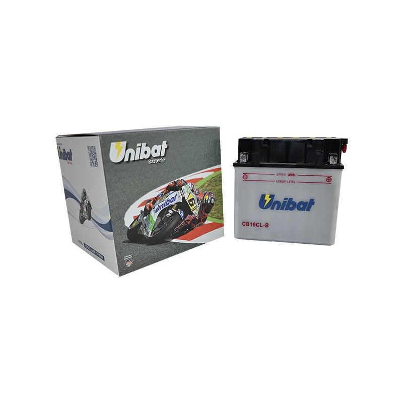 Μπαταρία UNIBAT CB16CL-B-SM  (YB16CL-B) -+ με Υγρά CCA240