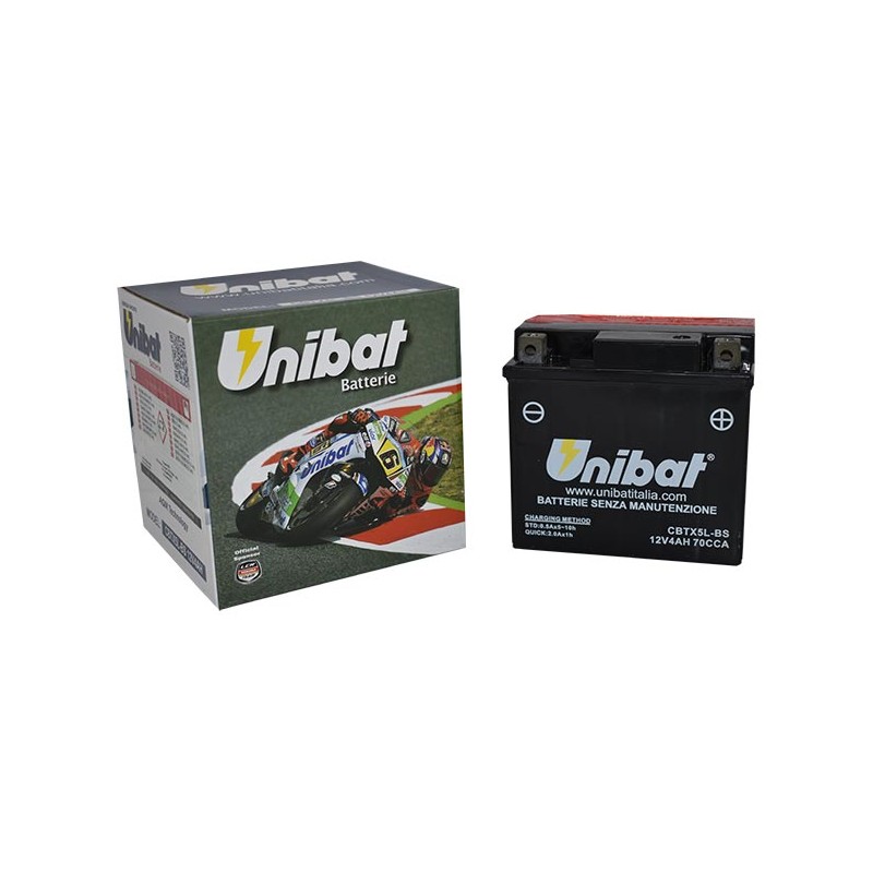 Μπαταρία UNIBAT CBTX5L-BS  (YTX5L-BS) -+ με Υγρά TARGET125 (ολα) CCA70
