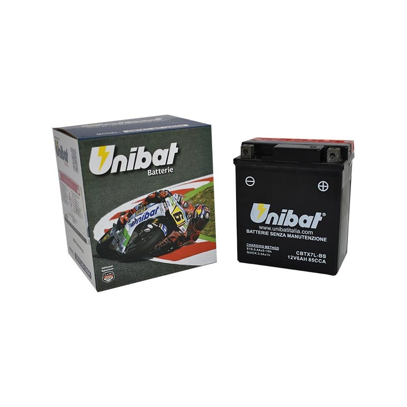 Μπαταρία UNIBAT CBTX7L-BS  (YTX7L-BS) -+ με Υγρά CCA85