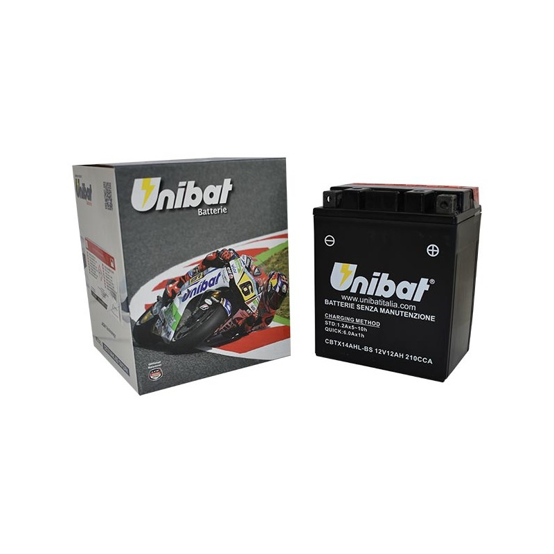 Μπαταρία UNIBAT CBTX14AHL-BS  (YTX14AHL-BS) -+ με Υγρά CCA210