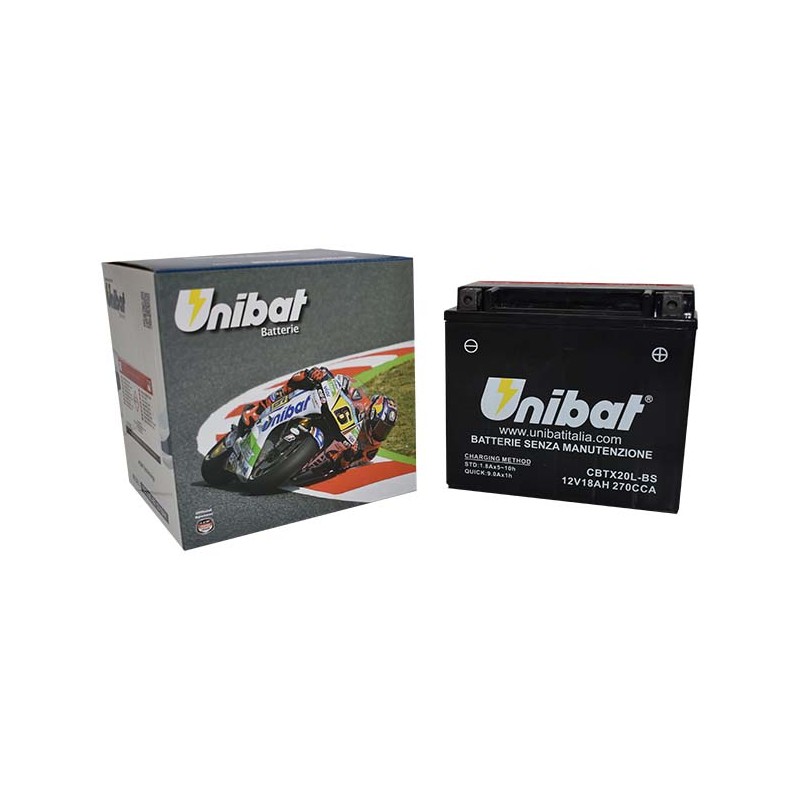 Μπαταρία UNIBAT CBTX20L-BS  (YTX20L-BS) -+ με Υγρά CCA270
