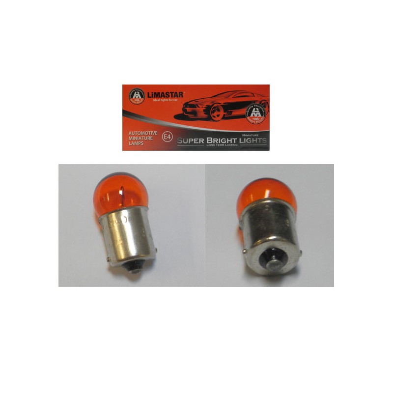 Λάμπα 12V LIMASTAR 10W BA15S Φλας Φουντούκι Πορτοκαλί