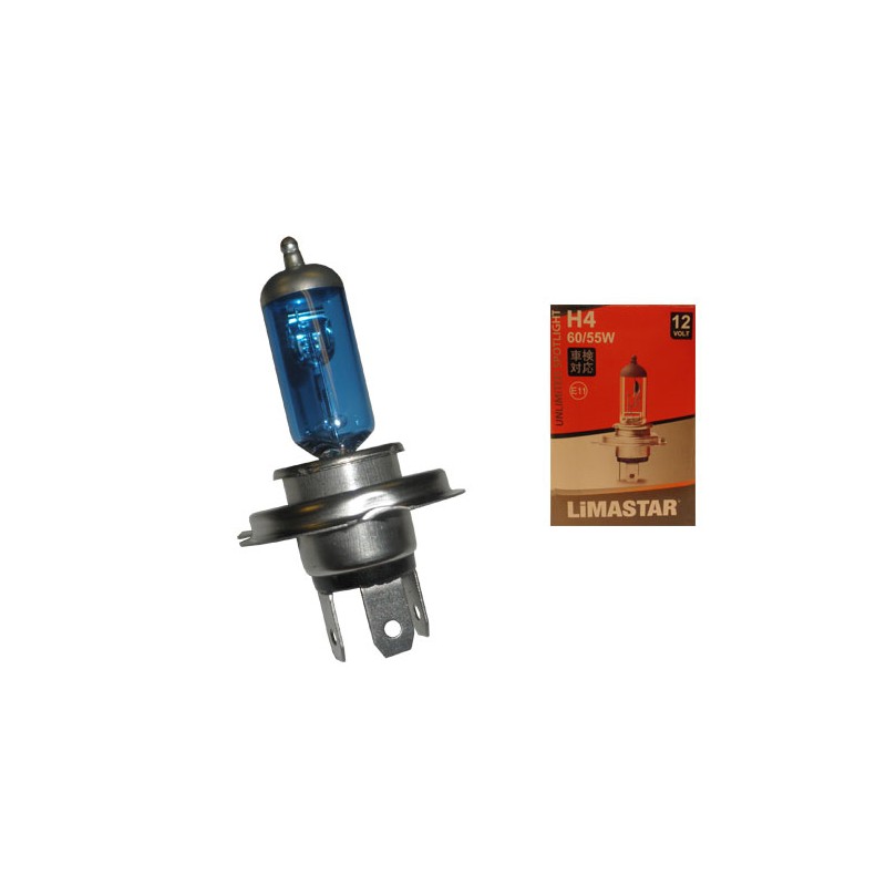 Λάμπα 12V LIMASTAR 60/55W Ρ43T H4 Μπλε Πάγου+50% SUPER WHITE