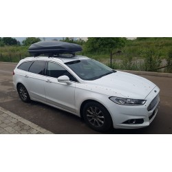 Μπαγκαζιέρα οροφής Junior Altro 185x80x41cm με διπλό άνοιγμα με κλειδί, 460 λίτρα - μαύρη