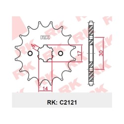 Γρανάζι Κίνησης RK 2121-T14/420 (JTF249) ANF125INNOVA,ANF125I,TARGET125'15-17, GRAND110FI,WAVE110I,SUPRA-X125I HELMIN