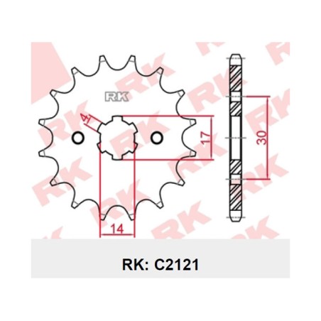 Γρανάζι Κίνησης RK 2121-T14/420 (JTF249) ANF125INNOVA,ANF125I,TARGET125'15-17, GRAND110FI,WAVE110I,SUPRA-X125I HELMIN