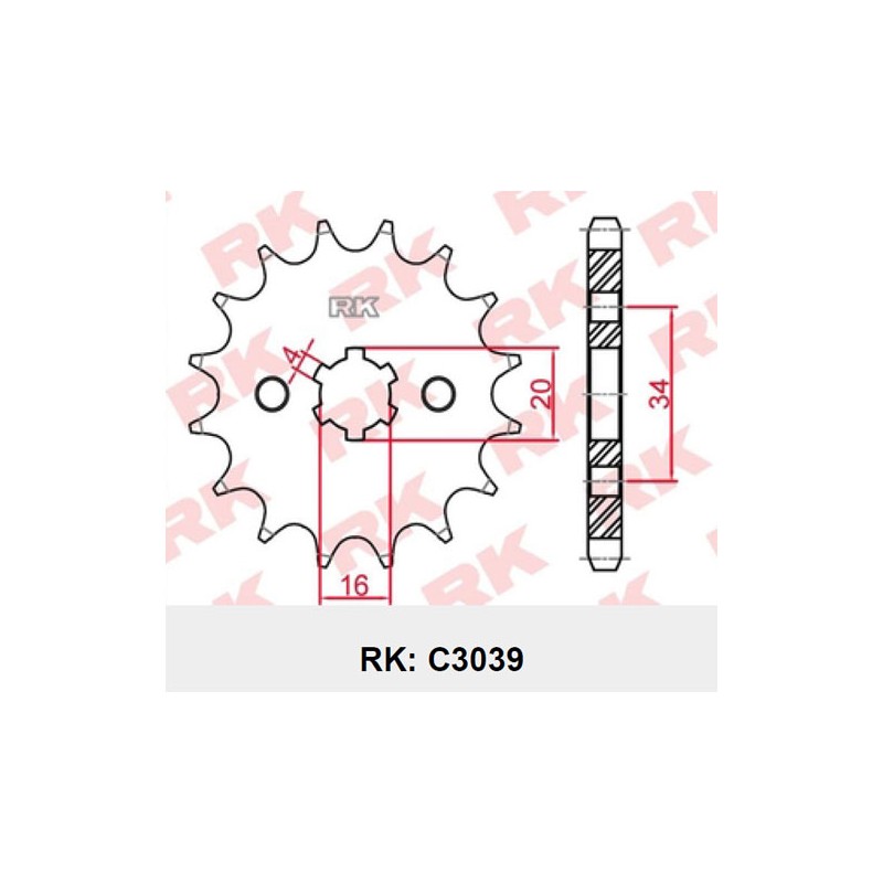 Γρανάζι Κίνησης RK 3039-T15 (JTF1263) CRYPTON105,VF185,SYM/NH-T200
