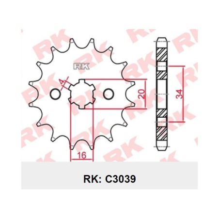 Γρανάζι Κίνησης RK 3039-T15 (JTF1263) CRYPTON105,VF185,SYM/NH-T200