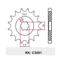 Γρανάζι Κίνησης RK 3081-T14 (JTF505) KAZE-R