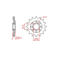Γρανάζι Κίνησης RK  C4394-T14 (JTF284SC) CR250R'88-91,CR500R'92 & ATV/TRX450/700
