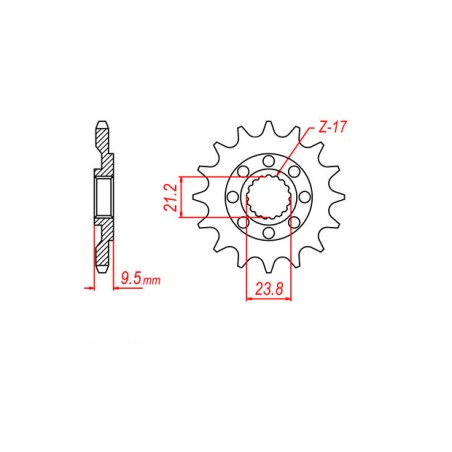 Γρανάζι Κίνησης RK  C4394-T14 (JTF284SC) CR250R'88-91,CR500R'92 & ATV/TRX450/700