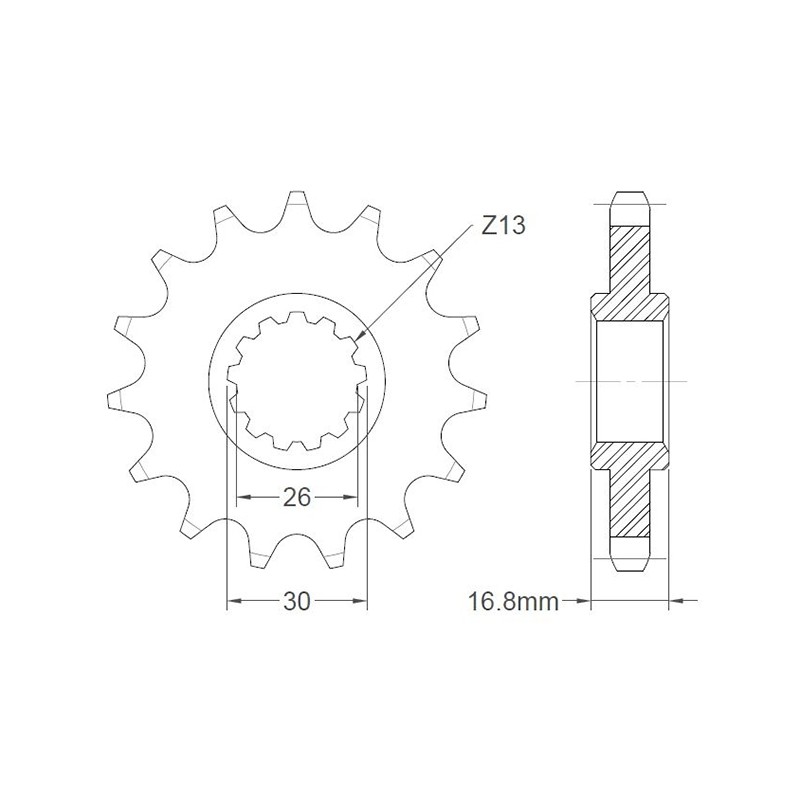Γρανάζι Κίνησης RK C6190-T15 (JTF333) CBR1000RR'08-16,VFR750
