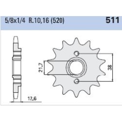 Γρανάζι Κίνησης TEC 511K-T15 KLR650A'90-08