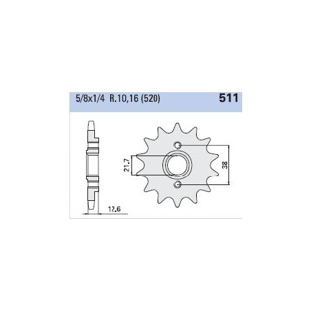 Γρανάζι Κίνησης TEC 511K-T15 KLR650A'90-08