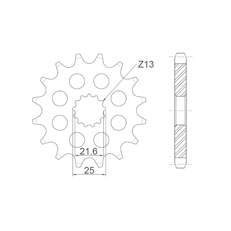 Γρανάζι Κίνησης RK C6182-T17-2Q RACING Ελαφρομ. (JTF513) GSXR1000'01-08,550/650/750 YAM/SUZ/KAW.