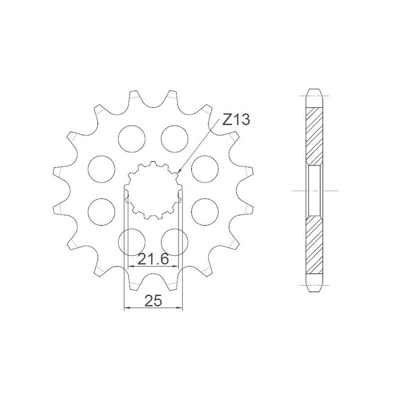 Γρανάζι Κίνησης RK C5041-T17-2Q RACING Ελαφρομ. (JTF520) TDM850'99-01,GSX-R600'01-10,ZR/X-7