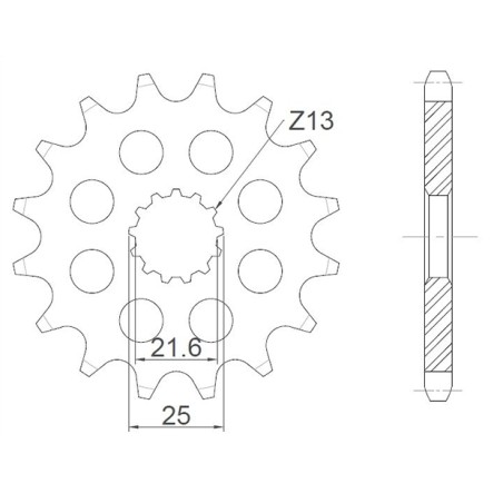Γρανάζι Κίνησης RK C5041-T17-2Q RACING Ελαφρομ. (JTF520) TDM850'99-01,GSX-R600'01-10,ZR/X-7
