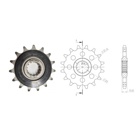 Γρανάζι Κίνησης SUPERSPROX/CST-1381-15T Με Λάστιχο HON/CB500X'13-24,CBR500R/RA-D,E,F'13-24
