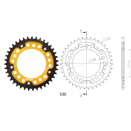 Γρανάζι Τροχού SUPERSPROX/RST-302-39T STEALTH-Χρυσό
