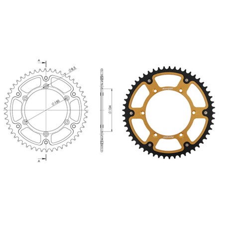 Γρανάζι Τροχού SUPERSPROX/RST-460-50T STEALTH-Χρυσό KX450F