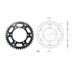Γρανάζι Τροχού SUPERSPROX/RST-486-43T STEALTH-Μαύρο (520CONV) YZF-R6'06-18,MT09'14-18,YZF1000R1'04-15,FZ-09/FJ-09'14-18,GSX-R750
