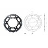 Γρανάζι Τροχού SUPERSPROX/RST-486-43T STEALTH-Μαύρο (520CONV) YZF-R6'06-18,MT09'14-18,YZF1000R1'04-15,FZ-09/FJ-09'14-18,GSX-R750