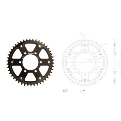 Γρανάζι Τροχού SUPERSPROX/RST-486-45T STEALTH-Μαύρο YZF-R6'06-18,MT09'14-18,YZF1000R1'04-15,FZ-09/FJ-09'14-18,GSX-R750/1000'16-1