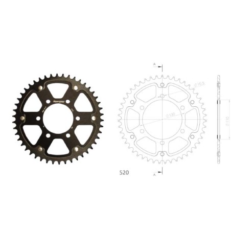 Γρανάζι Τροχού SUPERSPROX/RST-486-45T STEALTH-Μαύρο YZF-R6'06-18,MT09'14-18,YZF1000R1'04-15,FZ-09/FJ-09'14-18,GSX-R750/1000'16-1
