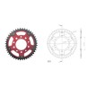 Γρανάζι Τροχού SUPERSPROX/RST-486-45T STEALTH-Κόκκινο YZF-R6'06-18,MT09'14-18,YZF1000R1'04-15,FZ-09/FJ-09'14-18,GSX-R750/1000'16