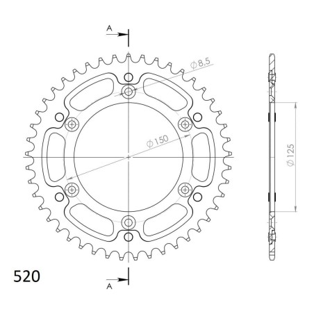 Γρανάζι Τροχού SUPERSPROX/RST-990-45T STEALTH-Μαύρο (JT897) KTM/EXC-F350